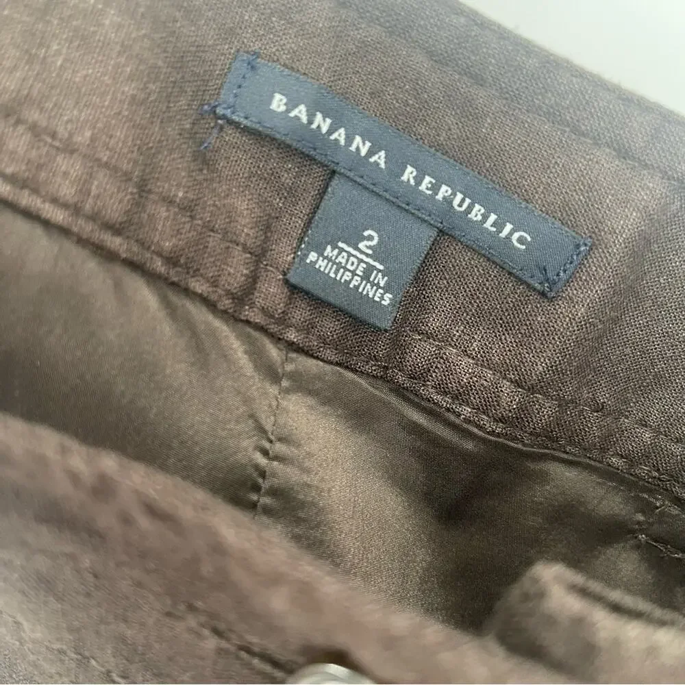 Banana Republic Espresso Brown Button-Front A-Line Skirt size 2